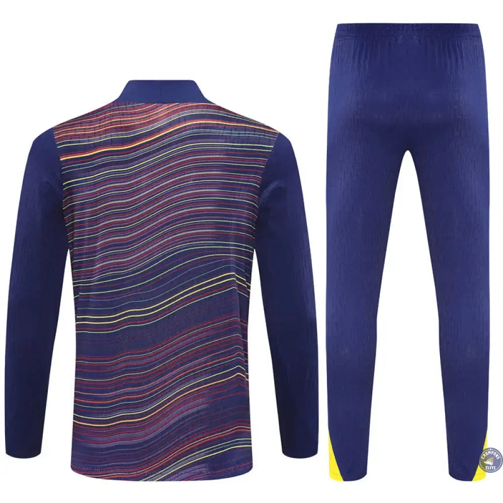 Survêtement d'entraînement demi-zip - Barcelone 2025/2026 - Camouflage Bleu marine à rayures jaunes