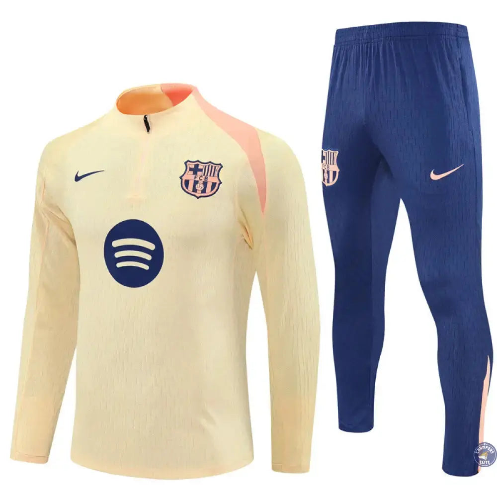 Survêtement d'entraînement demi-zip - Barcelone 2025/2026 - Jaune Clair/Rose/Bleu Marine