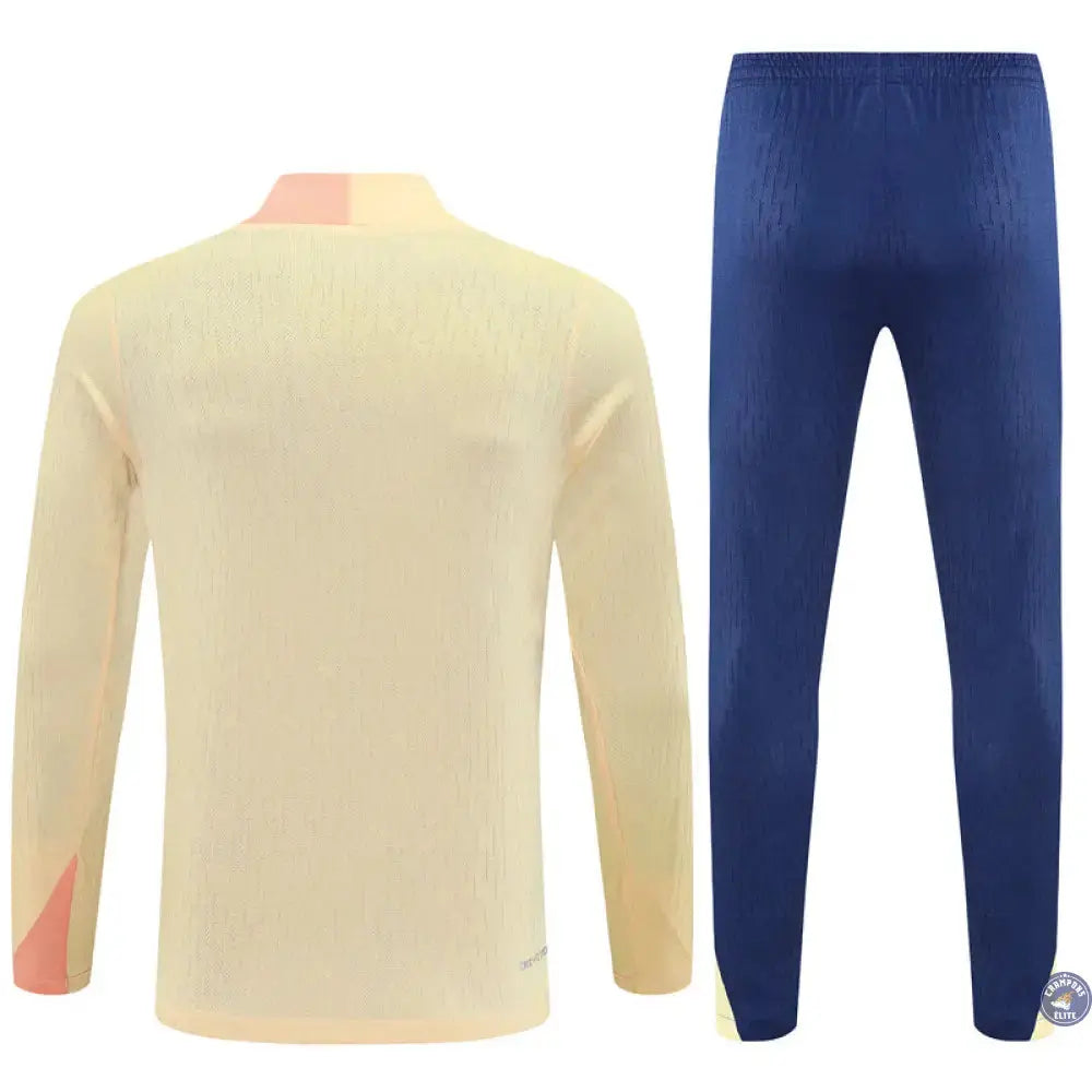Survêtement d'entraînement demi-zip - Barcelone 2025/2026 - Jaune Clair/Rose/Bleu Marine