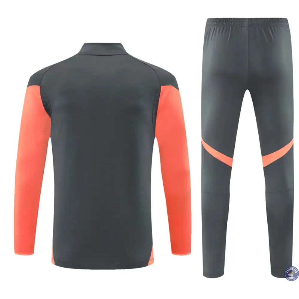 Survêtement d'entraînement demi-zip - Bayern Munich 2025/2026 - Gris/Orange