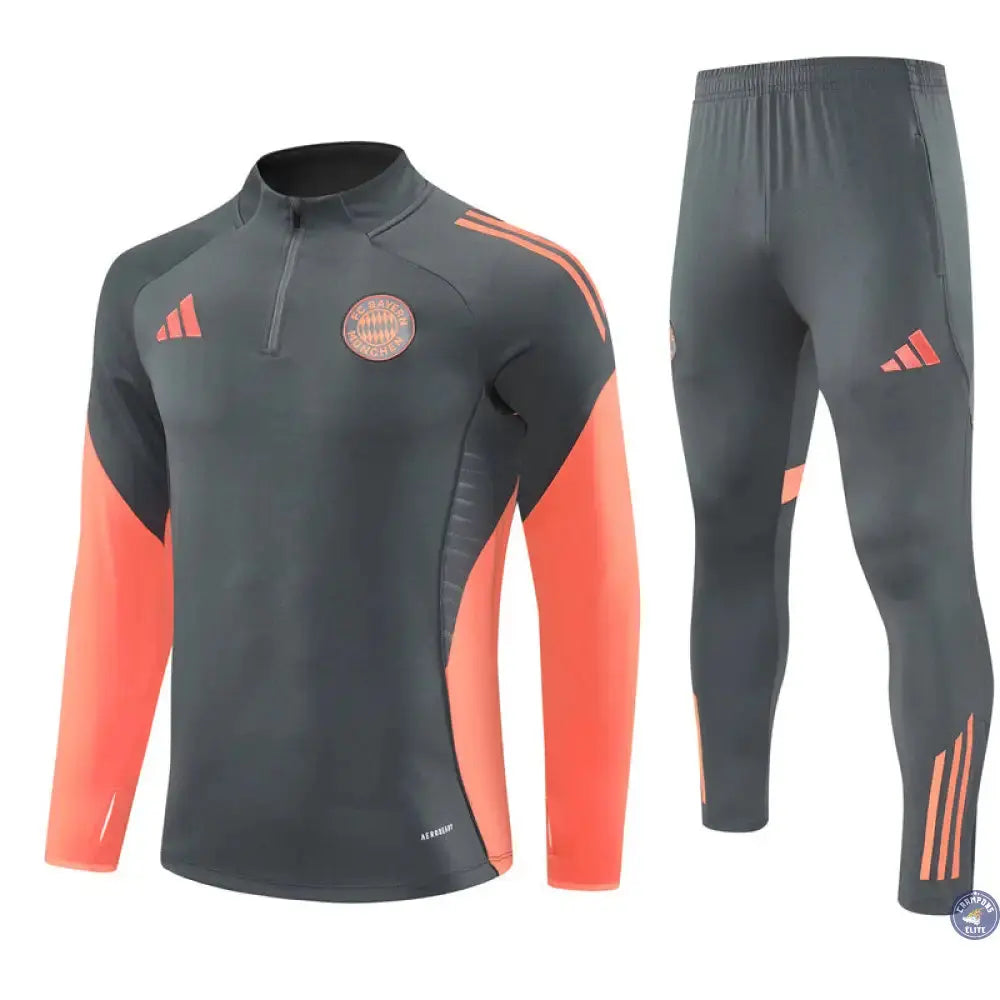 Survêtement d'entraînement demi-zip - Bayern Munich 2025/2026 - Gris/Orange