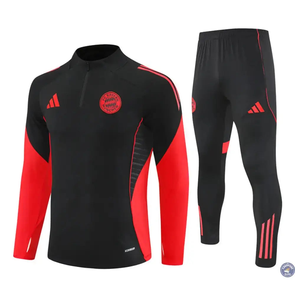 Survêtement d'entraînement demi-zip - Bayern Munich 2025/2026 - Noir/Rouge