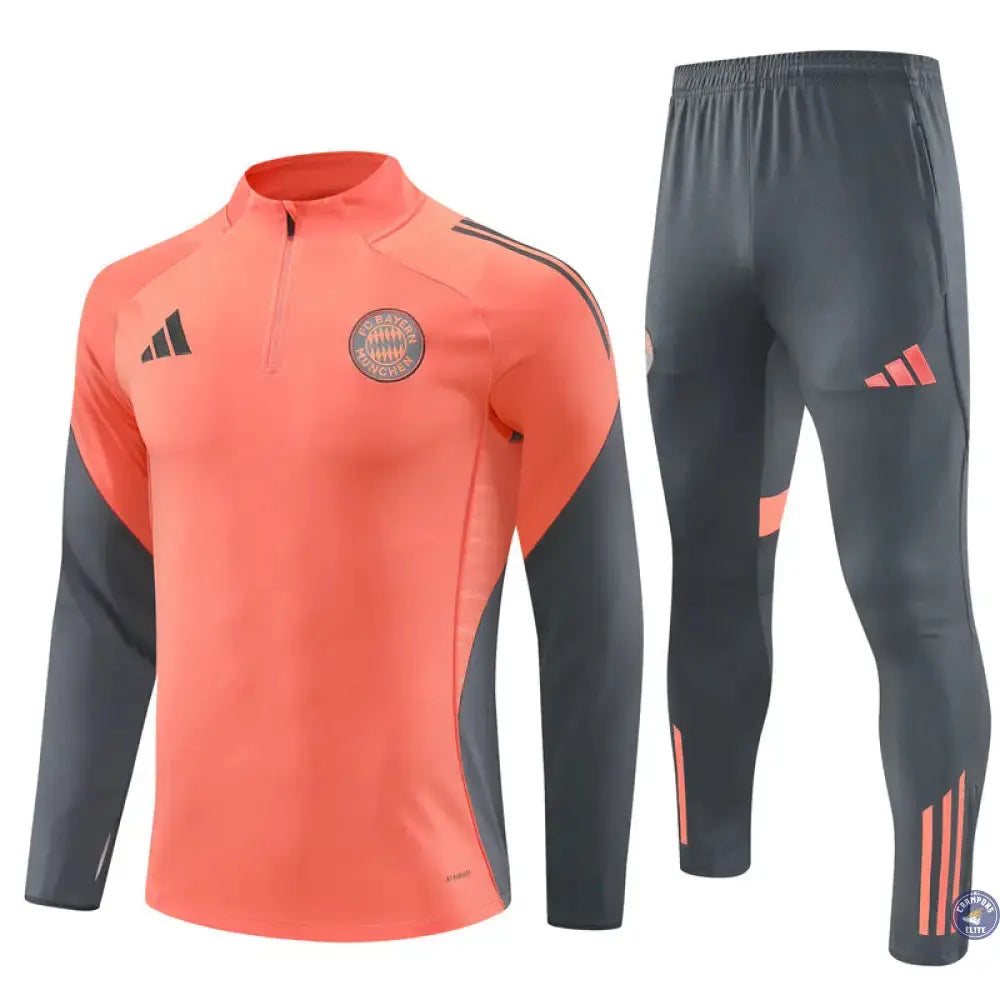 Survêtement d'entraînement demi-zip - Bayern Munich 2025/2026 - Orange/Gris