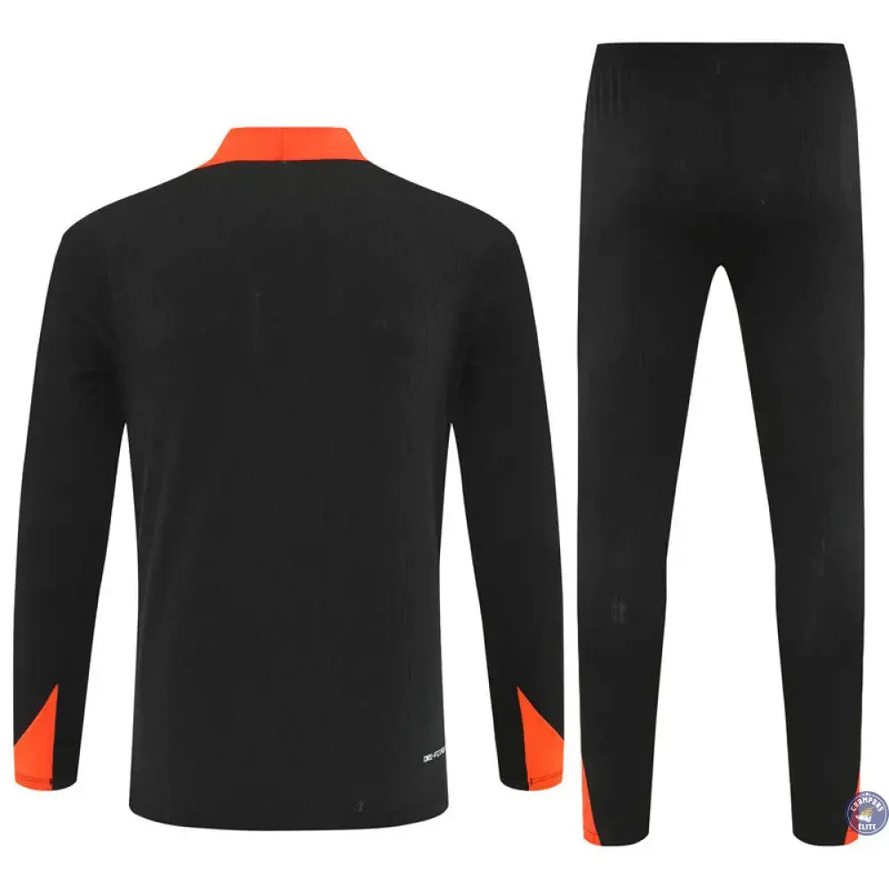 Survêtement d'entraînement demi-zip - Brésil 2025/2026 - Noir/Orange