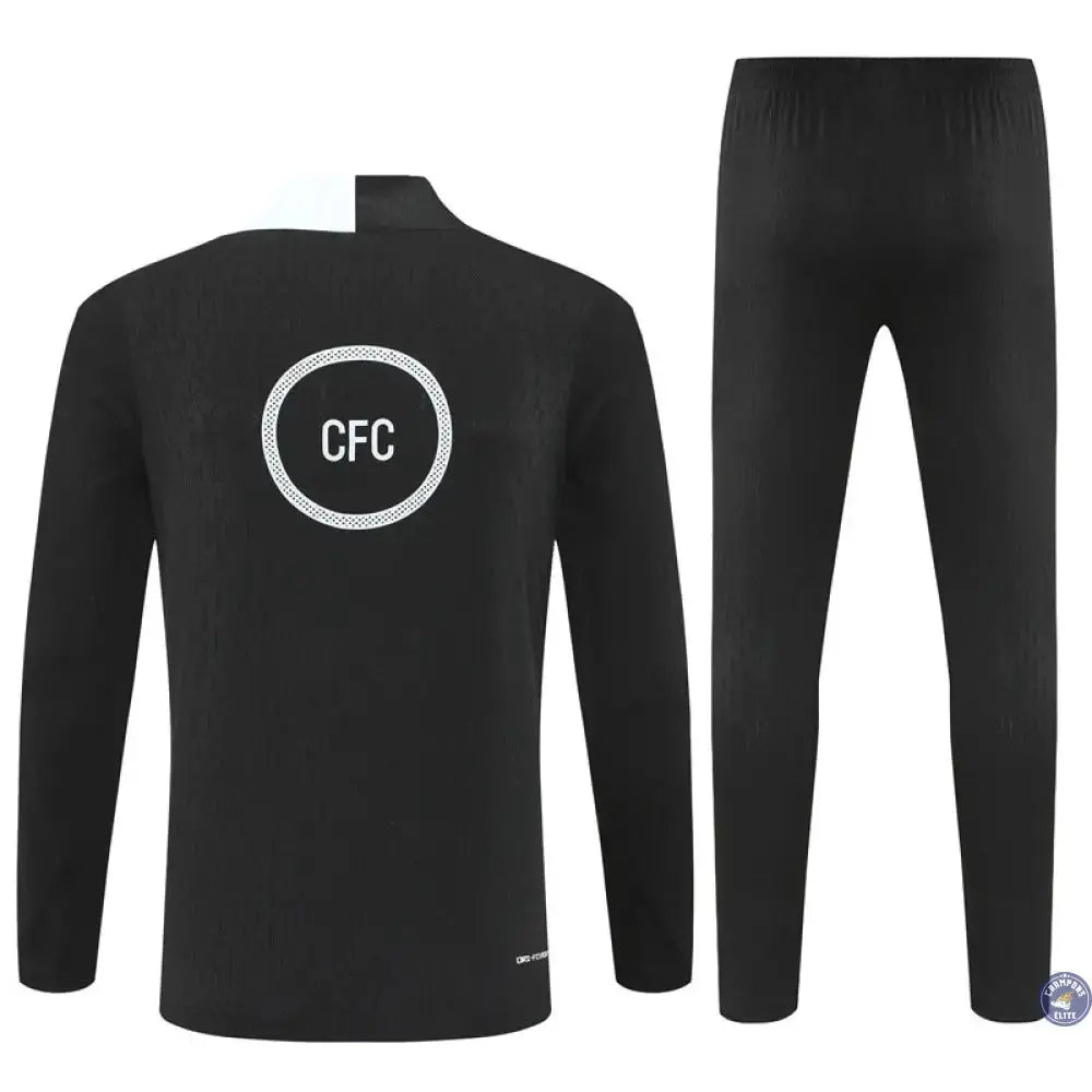 Survêtement d'entraînement demi-zip - Chelsea 2025/2026 - Noir/Blanc