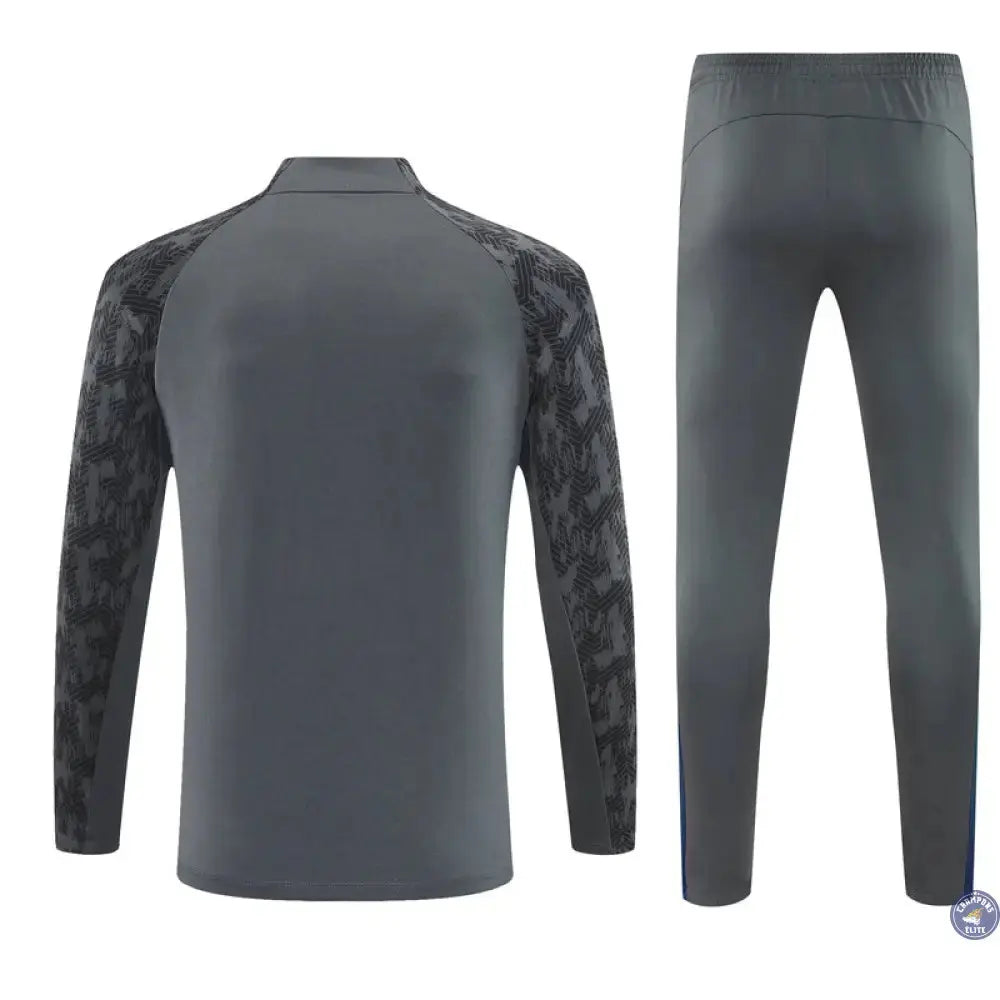 Survêtement d'entraînement demi-zip - Feyenoord 2025/2026 - Gris/Blanc/Noir
