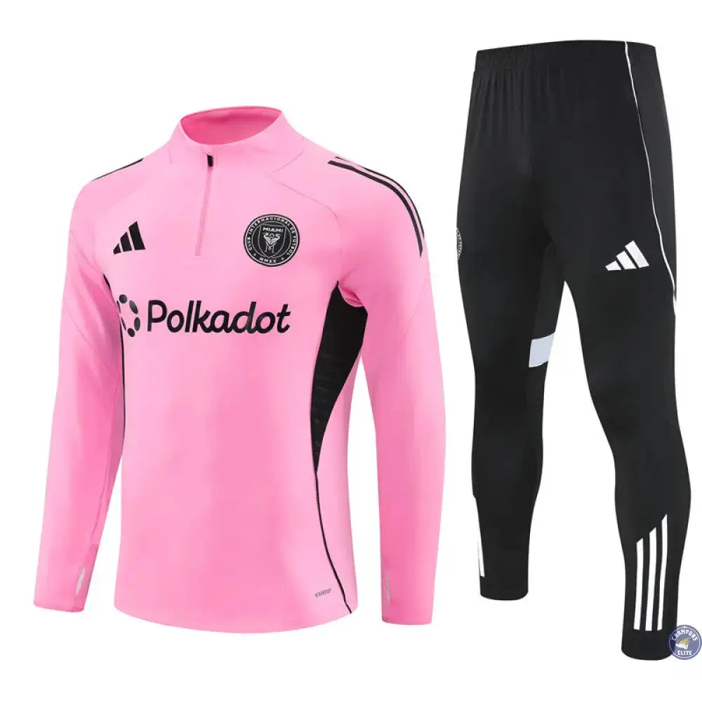 Survêtement d'entraînement demi-zip - Inter Miami 2025/2026 - Rose/Noir/Blanc