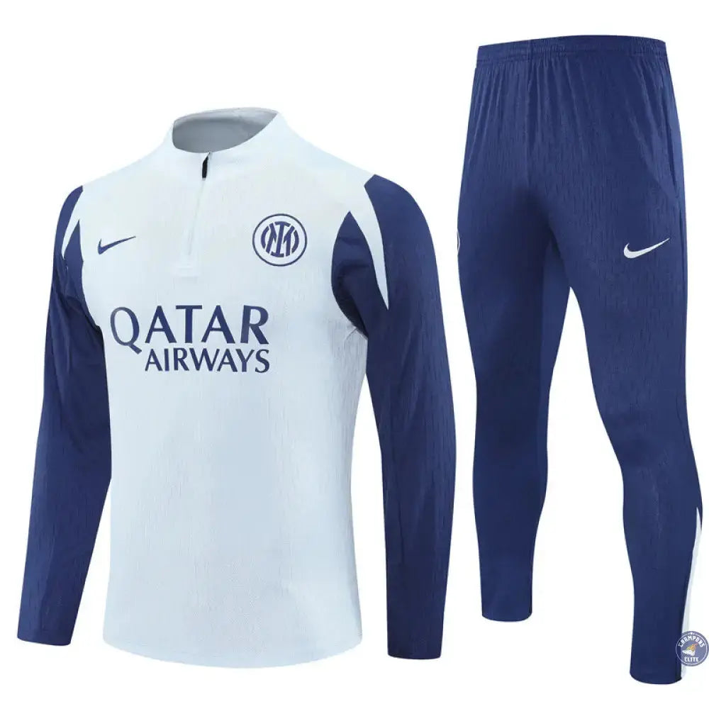 Survêtement d'entraînement demi-zip - Inter Milan 2025/2026 - Gris Bleuté/Bleu Marine