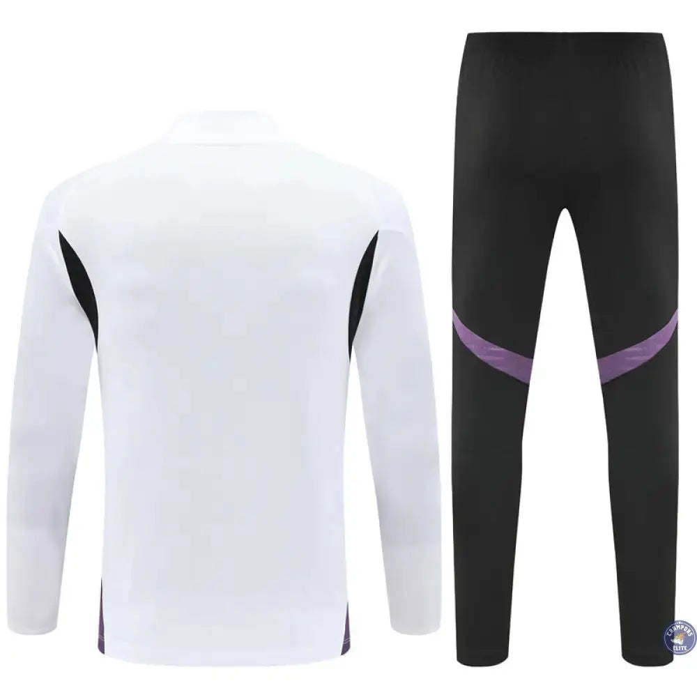 Survêtement d'entraînement demi-zip - Manchester 2025/2026 - Blanc/Noir/Violet