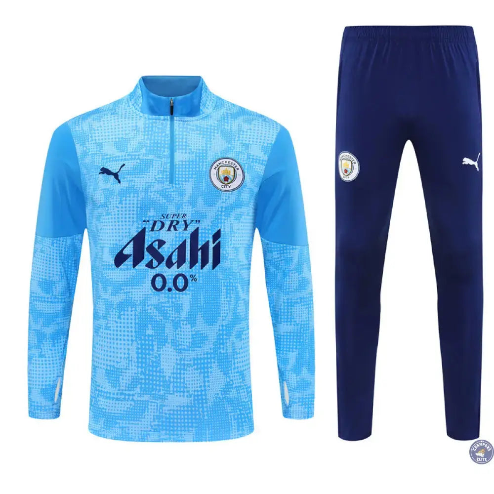 Survêtement d'entraînement demi-zip - Manchester City 2025/2026 - Bleu/Bleu Ciel
