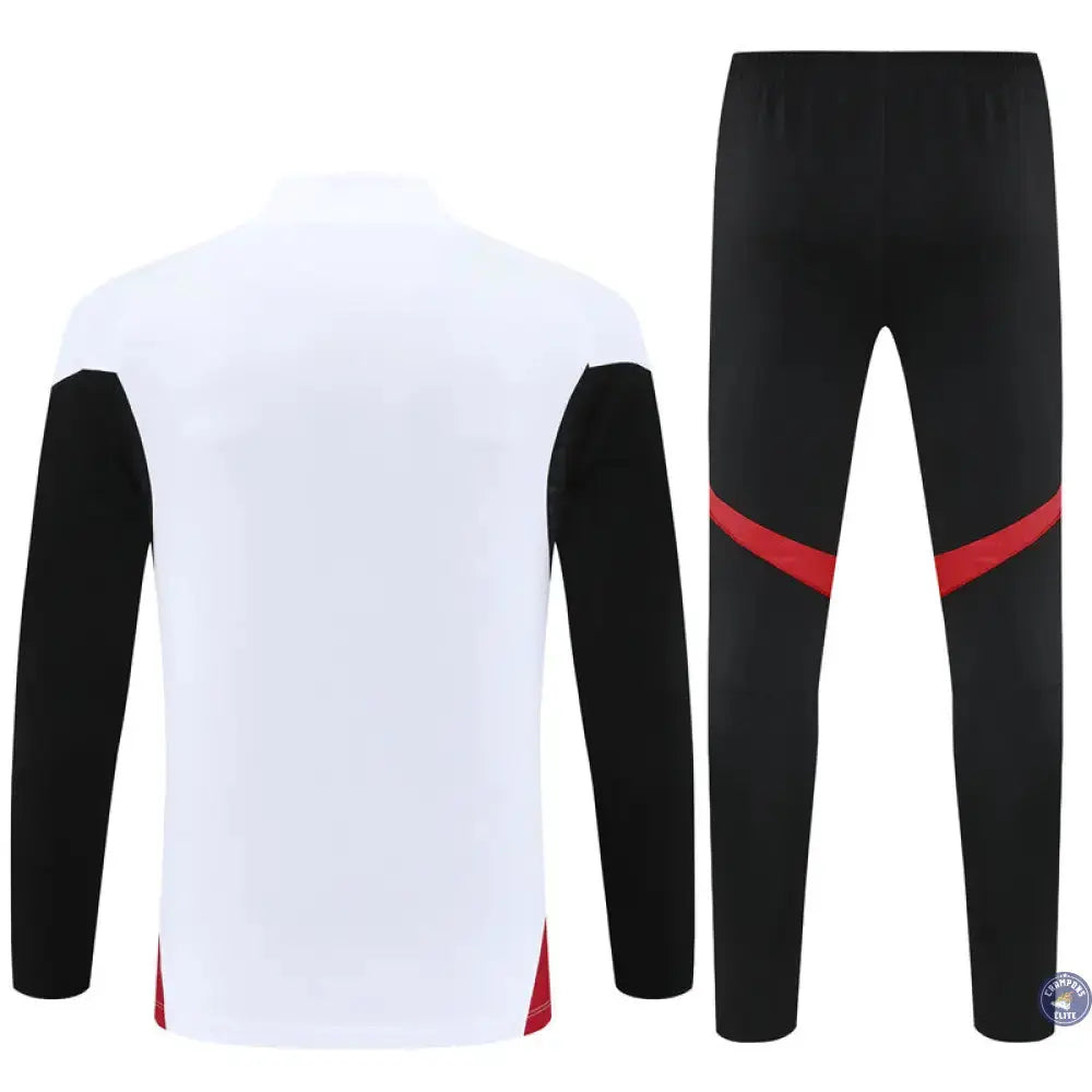 Survêtement d'entraînement demi-zip - Manchester United 2025/2026 - Blanc/Noir/Rouge