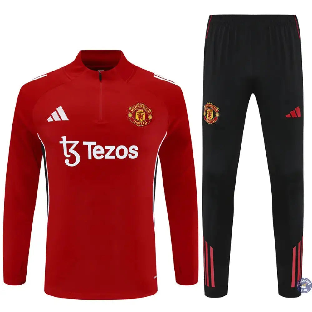 Survêtement d'entraînement demi-zip - Manchester United 2025/2026 - Rouge/Noir/Blanc