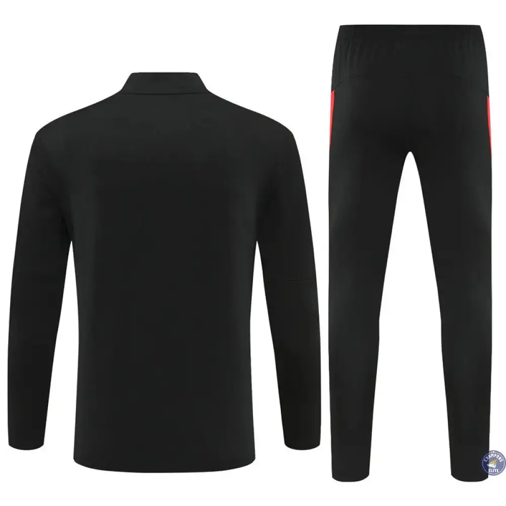 Survêtement d'entraînement demi-zip - Portugal 2025/2026 - Noir/Rouge