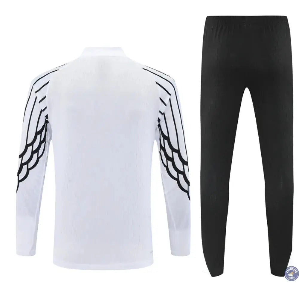 Survêtement d'entraînement demi-zip - PSG 2025/2026 - Blanc/Noir