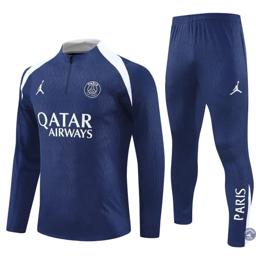 Survêtement d'entraînement demi-zip - PSG 2025/2026 - Bleu Marine/Blanc