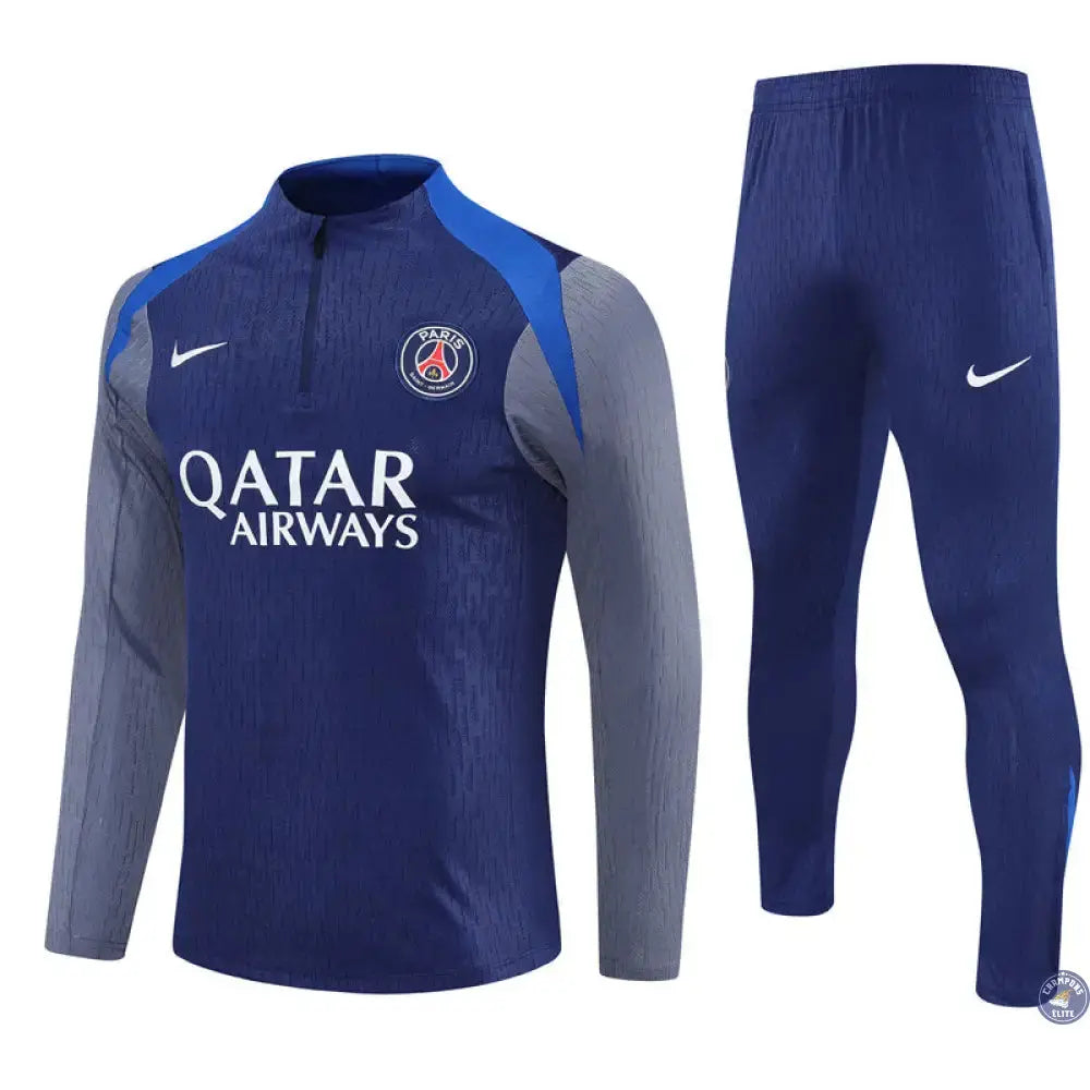 Survêtement d'entraînement demi-zip - PSG 2025/2026 - Bleu Marine/Bleu/Gris