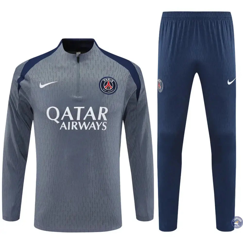 Survêtement d'entraînement demi-zip - PSG 2025/2026 -Gris/Bleu Marine
