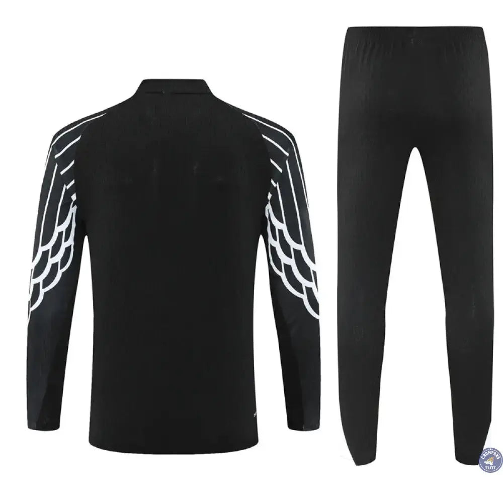 Survêtement d'entraînement demi-zip - PSG 2025/2026 - Noir/Blanc