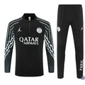Survêtement d'entraînement demi-zip - PSG 2025/2026 - Noir/Blanc