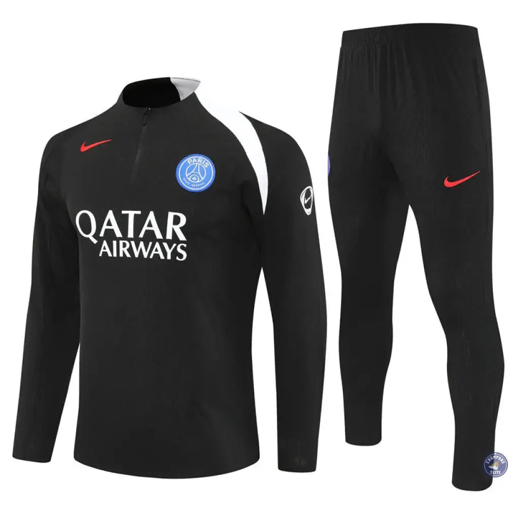 Survêtement d'entraînement demi-zip - PSG 2025/2026 - Noir/Blanc/Rouge