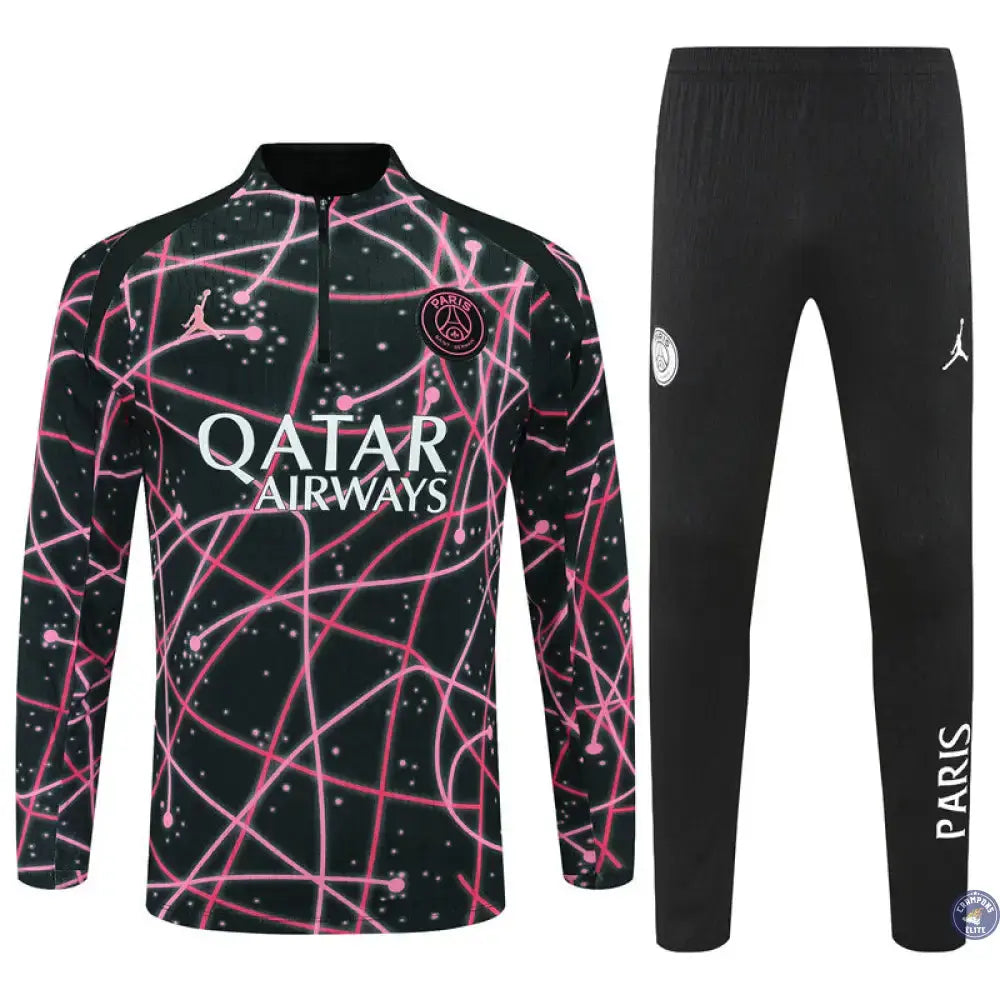 Survêtement d'entraînement demi-zip - PSG 2025/2026 - Noir/Rose/Blanc