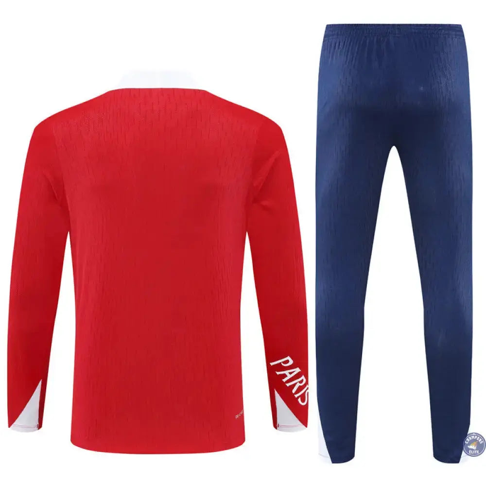 Survêtement d'entraînement demi-zip - PSG 2025/2026 - Rouge/Bleu Marine/Blanc