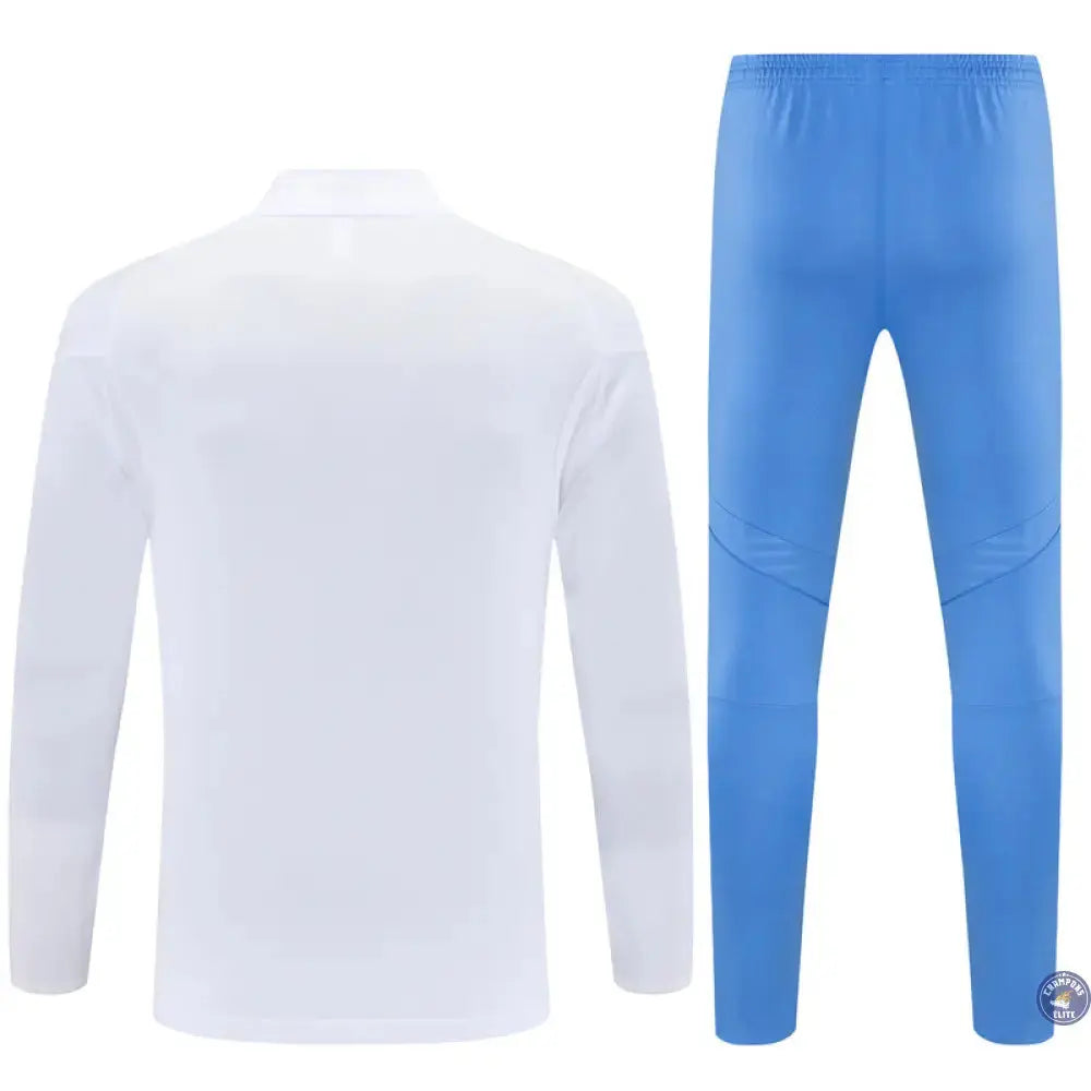 Survêtement d'entraînement demi-zip - Real Madrid 2025/2026 - Blanc/Bleu Ciel