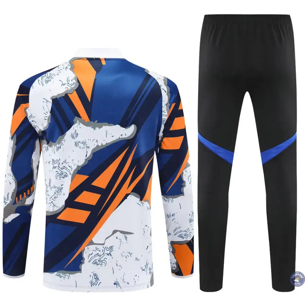 Survêtement d'entraînement demi-zip - Real Madrid 2025/2026 - Bleu/Blanc/Orange/Noir