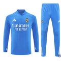 Survêtement d'entraînement demi-zip - Real Madrid 2025/2026 - Bleu Ciel/Blanc