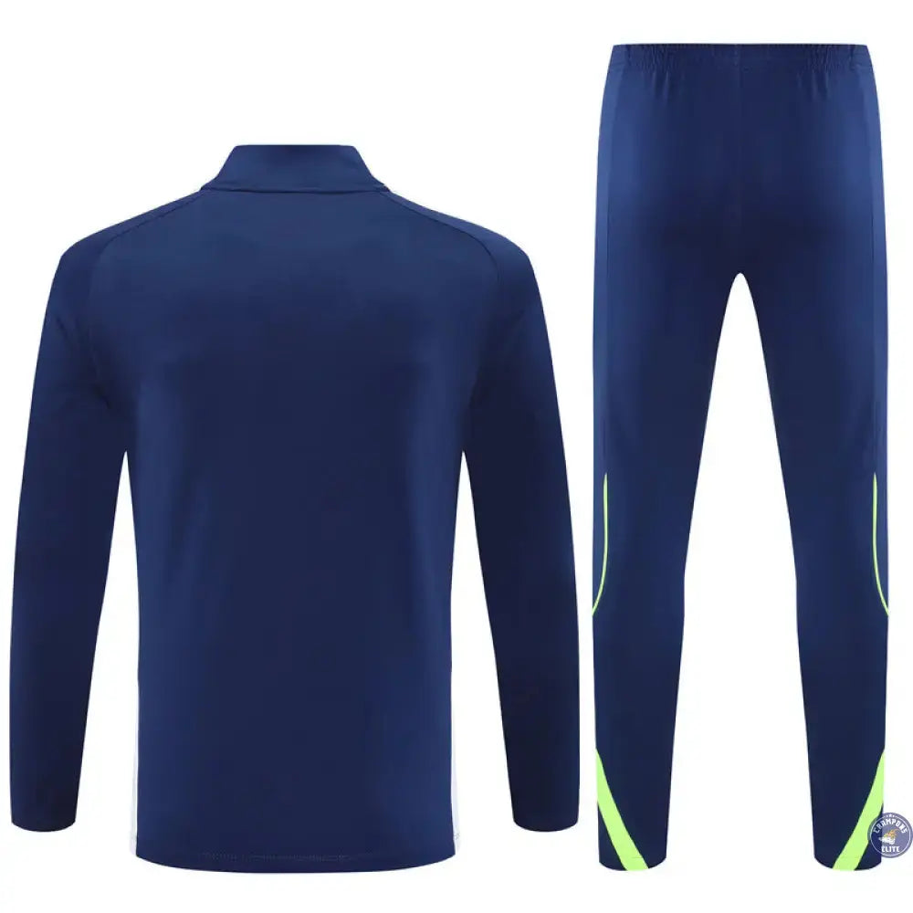 Survêtement d'entraînement demi-zip - Real Madrid 2025/2026 - Bleu Marine/Blanc/Jaune Fluo