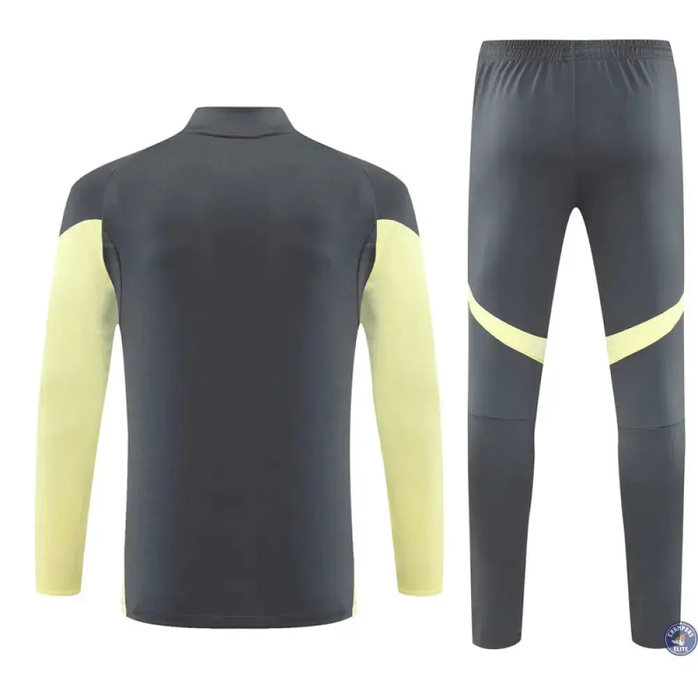 Survêtement d'entraînement demi-zip - Real Madrid 2025/2026 - Gris/Jaune Clair