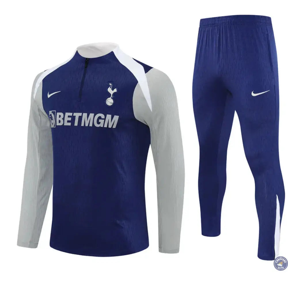 Survêtement d'entraînement demi-zip - Tottenham 2025/2026 - Bleu/Gris/Blanc