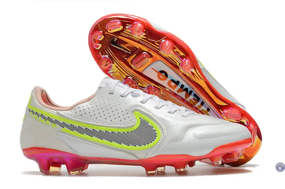 Tiempo 9 Elite FG Blanc Multicouleur