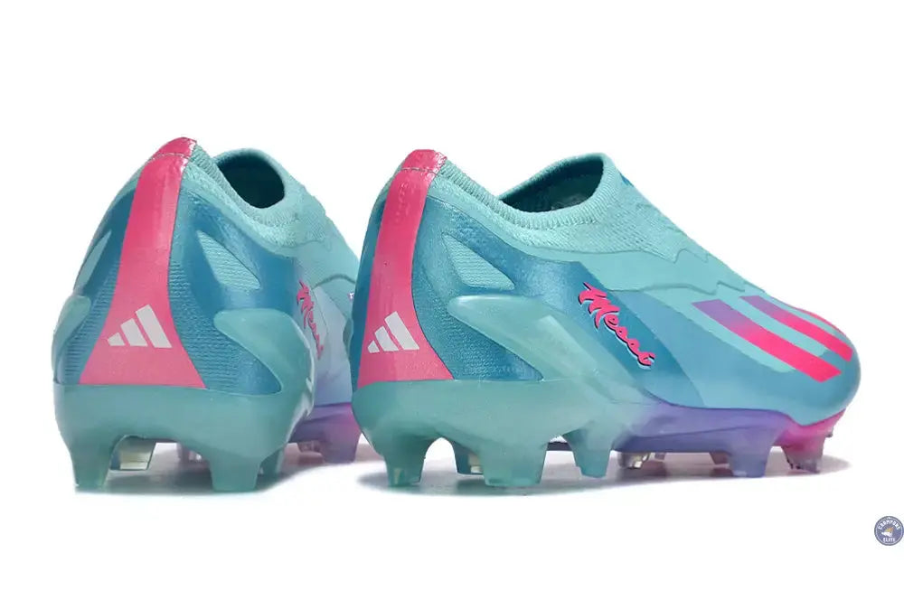 X Crazyfast Elite Laceless FG Bienvenido a Miami - Flash Aqua/Lucid Pink/Lucid Cyan ÉDITION LIMITÉE