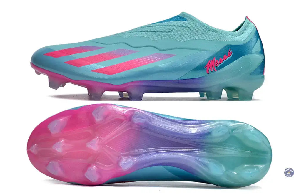 X Crazyfast Elite Laceless FG Bienvenido a Miami - Flash Aqua/Lucid Pink/Lucid Cyan ÉDITION LIMITÉE