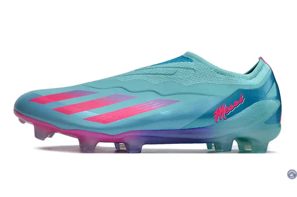 X Crazyfast Elite Laceless FG Bienvenido a Miami - Flash Aqua/Lucid Pink/Lucid Cyan ÉDITION LIMITÉE