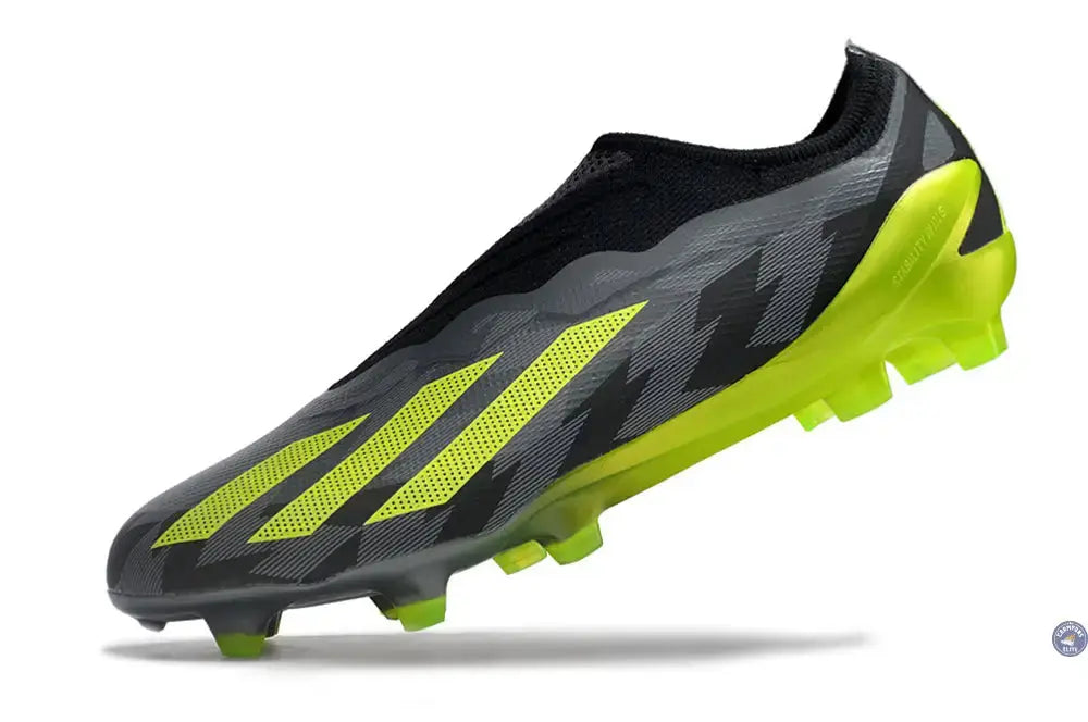 X Crazyfast Elite Laceless FG Crazycharged - Noir/Jaune/Gris ÉDITION LIMITÉE