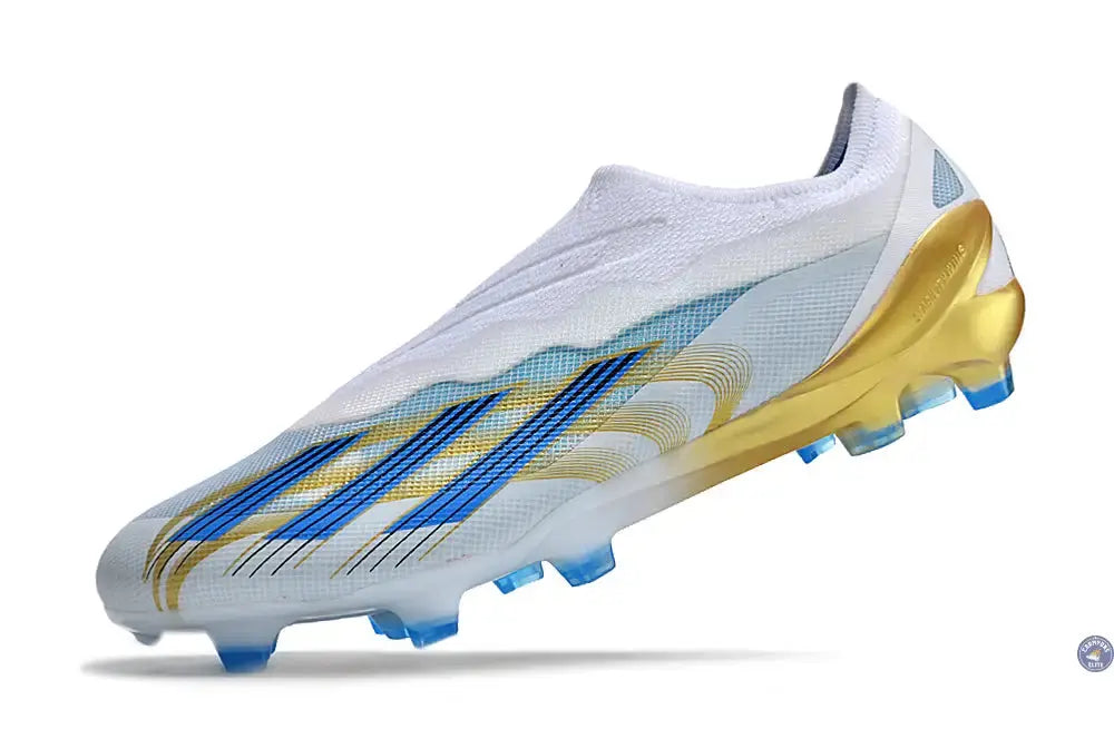 X Crazyfast Elite Laceless FG x Messi 'Las Estrellas' - Blanc/Bleu/Or