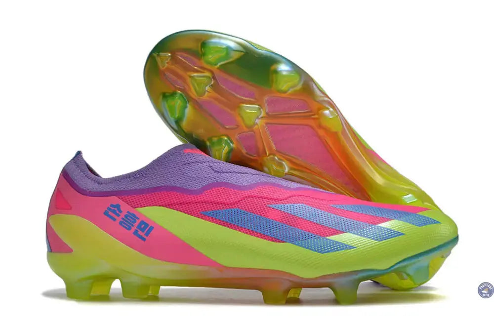 X Crazyfast Elite Laceless FG x SON - 'South Korea Nightlife' Rose/Jaune/Violet