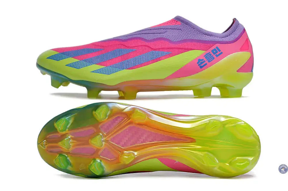 X Crazyfast Elite Laceless FG x SON - 'South Korea Nightlife' Rose/Jaune/Violet