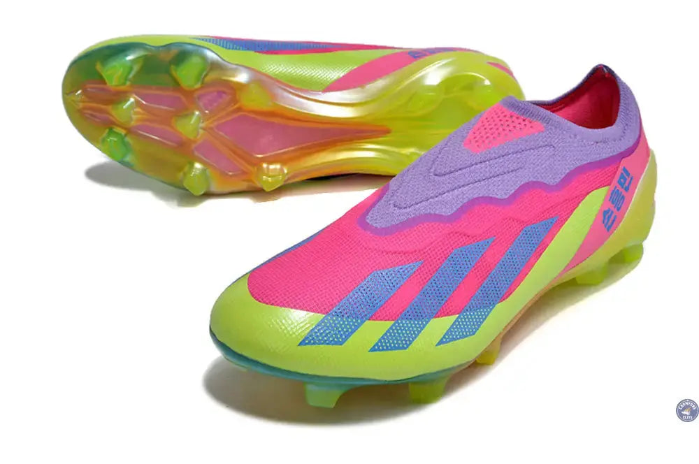 X Crazyfast Elite Laceless FG x SON - 'South Korea Nightlife' Rose/Jaune/Violet