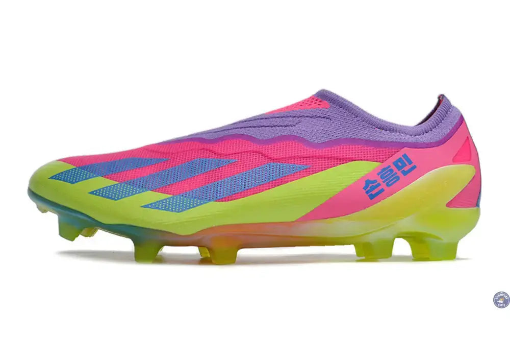 X Crazyfast Elite Laceless FG x SON - 'South Korea Nightlife' Rose/Jaune/Violet
