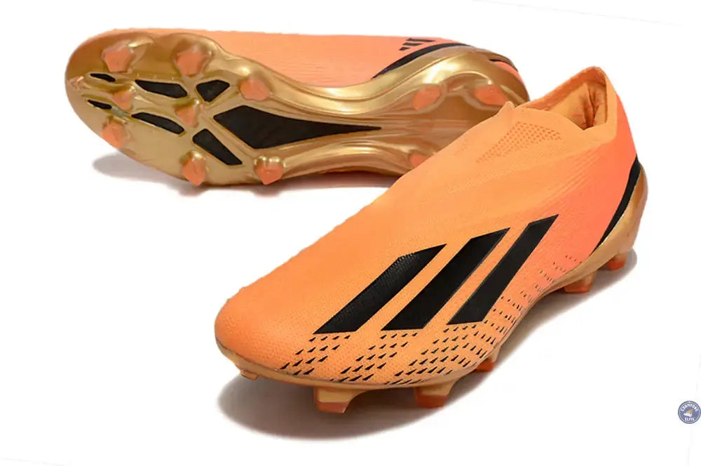 X Speedportal Elite Laceless FG Heatspawn - Doré/Noir/Orange