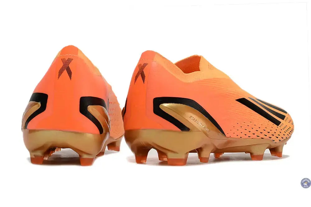 X Speedportal Elite Laceless FG Heatspawn - Doré/Noir/Orange