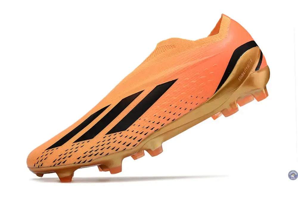 X Speedportal Elite Laceless FG Heatspawn - Doré/Noir/Orange