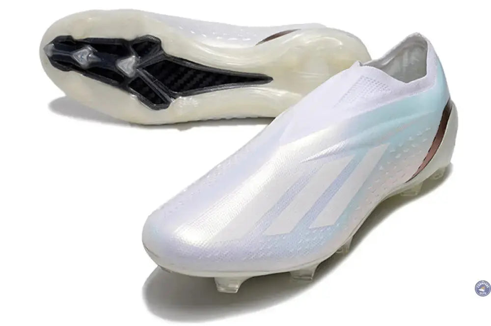 X Speedportal Elite Laceless FG Pearlized - Blanc/Noir